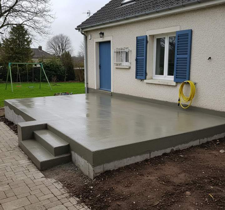 Création de terrasses en béton sur mesure.